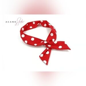 Retro Knotted Headbands - Red - White Dot